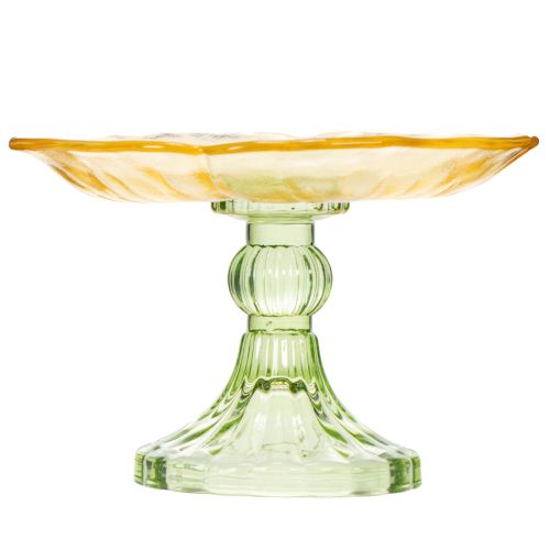 Artikel Dekoteller mit Fuß Glas Blume Floraler Stil ideal für festliche Präsentation 15cm