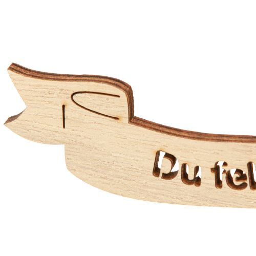 Artikel Trauerspruch Holz Banner für Gedenkfloristik 16×4,5cm 12 St