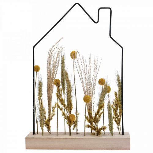 Floristik24 Trockenblumen Blumenleiste Trockenblumen Haus 34,5×24,5cm