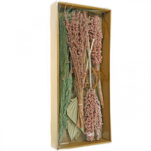 Floristik24 Trockenblumen Exoten Weiß-Rosa Mix Trockenstrauß Set