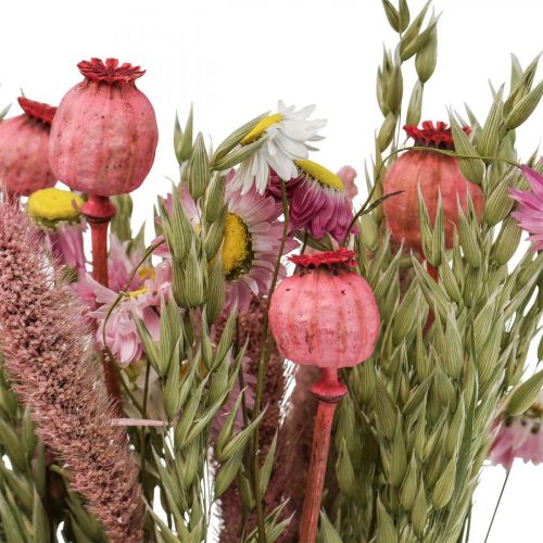 Floristik24 Trockenblumstrauß Strauß Wiesenblumen Pink H50cm 140g