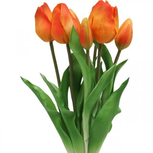 Künstliche Tulpe Orange Kunstblumenstrauß 38cm 7St