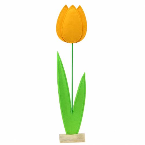 Floristik24 Filzblume Tulpe Gelb Sommerdekoration H88cm