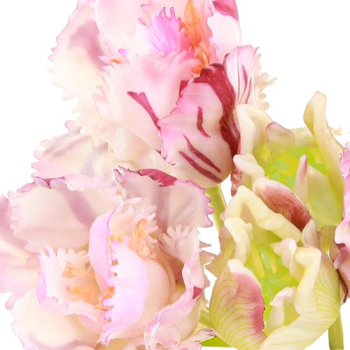 Artikel Tulpen künstlich Papageientulpen Lila Strauß mit 5 Blüten 40cm