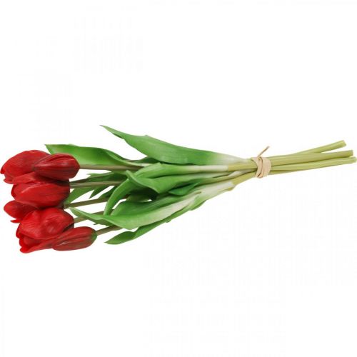 Floristik24 Tulpe Rot Kunstblume Tulpendeko Real Touch 38cm Bund à 7St