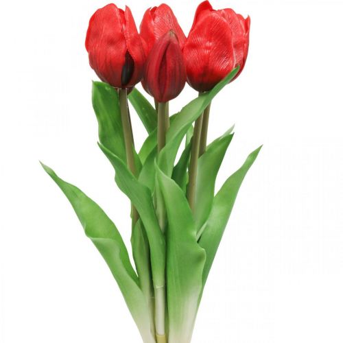 Floristik24 Tulpe Rot Kunstblume Tulpendeko Real Touch 38cm Bund à 7St