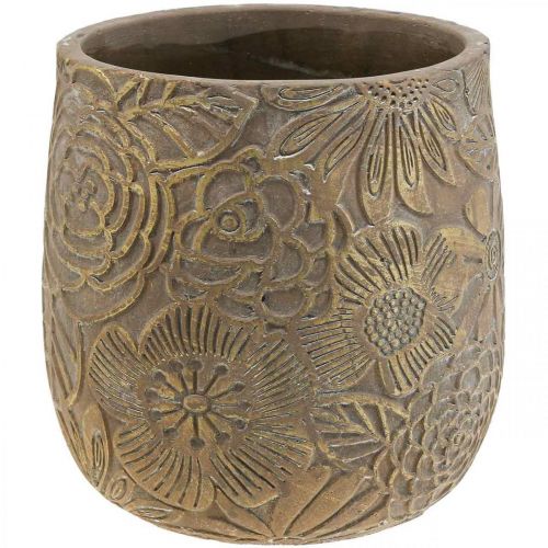 Artikel Übertopf Gold Blüten Keramik Blumentopf Ø21cm H22,5cm