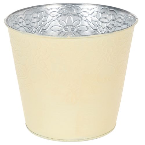 Übertopf Metall Blumenübertopf Pastell Gelb Ø16cm H14cm kaufen | Floristik24.de