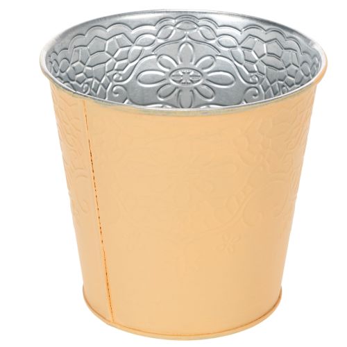 Übertopf Metall Blumenübertopf Pastell Orange Ø13,5cm H12,5cm | Floristik24.de