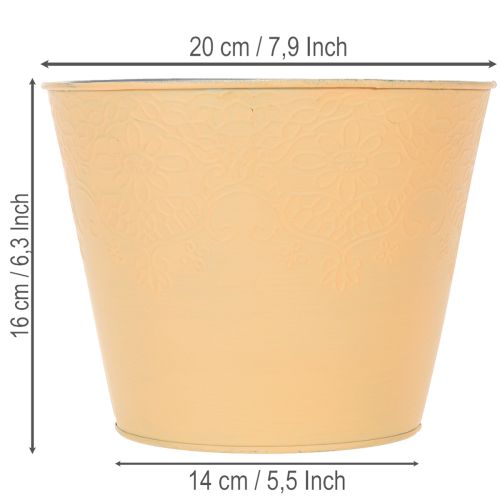 Übertopf Metall Blumenübertopf Pastell Orange Ø20cm H16cm | Floristik24.de
