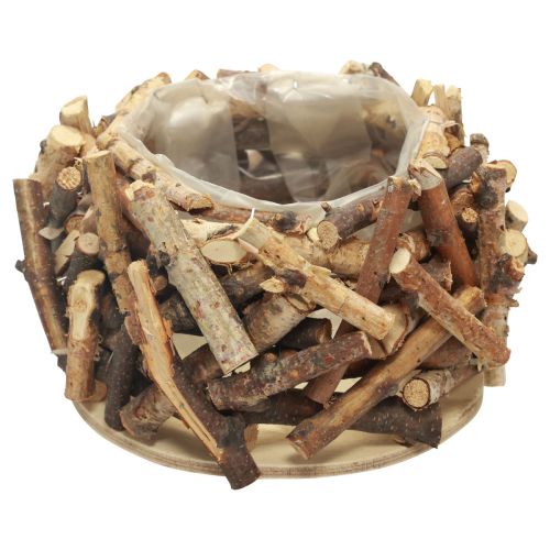 Floristik24 Übertopf Holz Blumentopf Holz Pflanztopf Natur Ø23cm H13cm