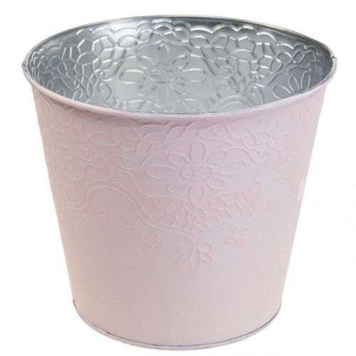 Floristik24 Übertopf Metall Blumenübertopf Pastell Rosa Ø13,5cm H12,5cm