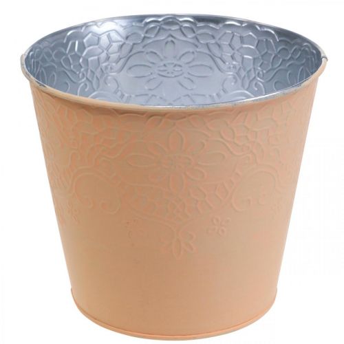Artikel Übertopf Metall Blumenübertopf Pastell Orange Ø20cm H16cm