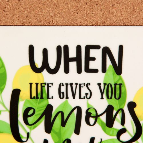 Artikel Untersetzer Zitronen Kork Keramik Sommer Sortiert 19,5cm 6St