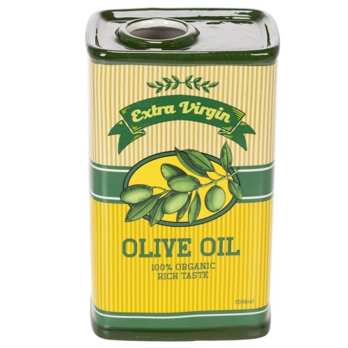 Floristik24 Keramikdeko Olivenöl Vase Perfekte Tischdekoration für Trockenblumen 18cm