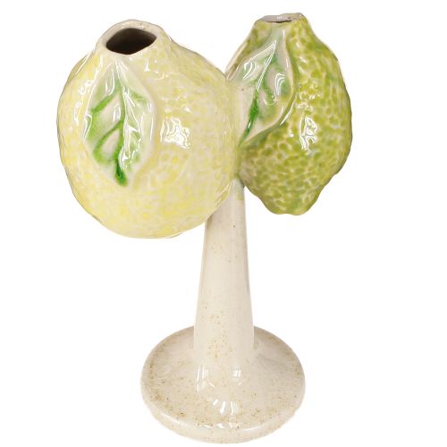 Keramik-Deko Zitronen Vase Mediterrane Tischdeko H22cm