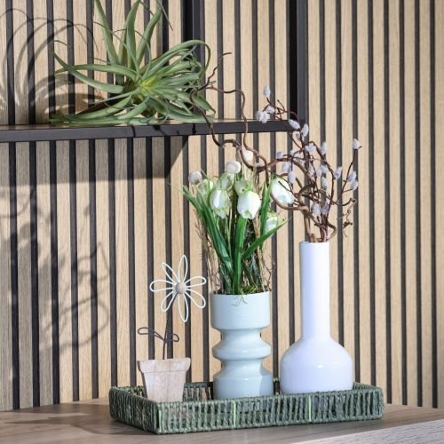 Artikel Moderne Deko Vase Metallvase Cremeweiß Ø10,5cm H25,5cm