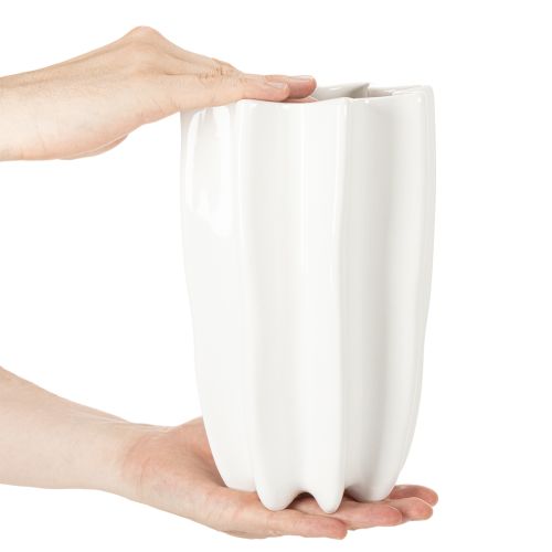 Vase geriffelt Hohe Dekovase für Trockenblumen 24cm | Floristik24.de