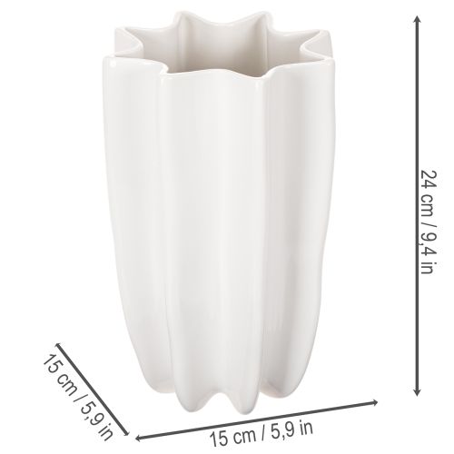 Vase geriffelt Hohe Dekovase für Trockenblumen 24cm | Floristik24.de