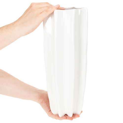 Blumenvase geriffelt Moderne Dekovase 38cm | Floristik24.de