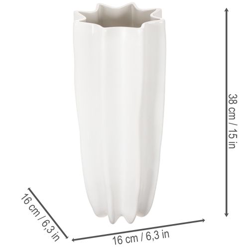 Blumenvase geriffelt Moderne Dekovase 38cm | Floristik24.de