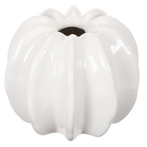 Kürbis Keramikvase Weiß Dekoration für Zuhause 15cm