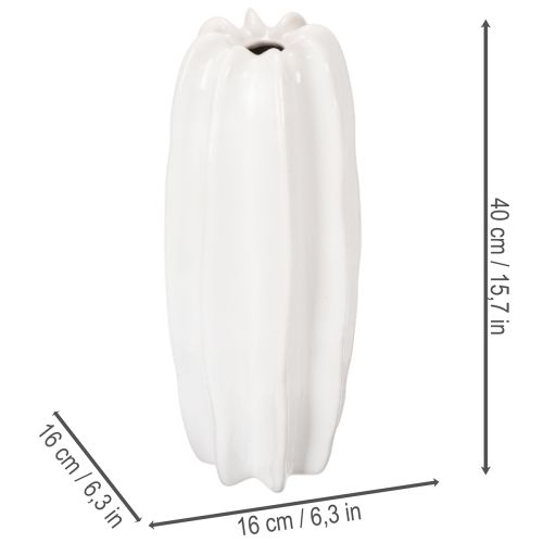 Vase geriffelt Moderne Keramikvase für Trockenblumen 40cm | Floristik24.de