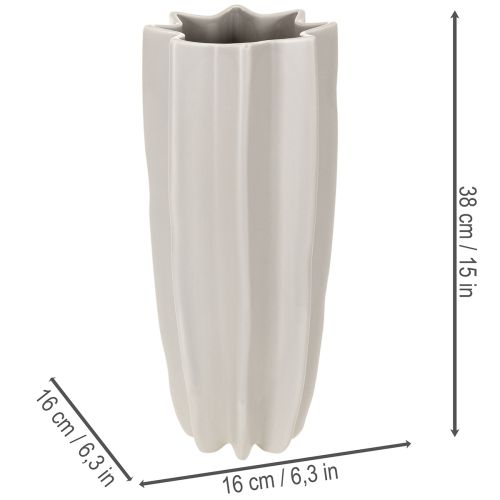 Vase gerillt modern Hohe Dekovase für Trockendeko 38cm | Floristik24.de