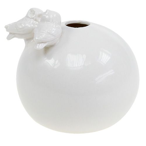 Vase mit Eulen Ø11,5cm Weiß