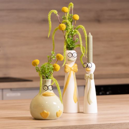 Artikel Entenfigur Vase Keramik fröhliches Design optimal für moderne Innenräume 15cm 2St