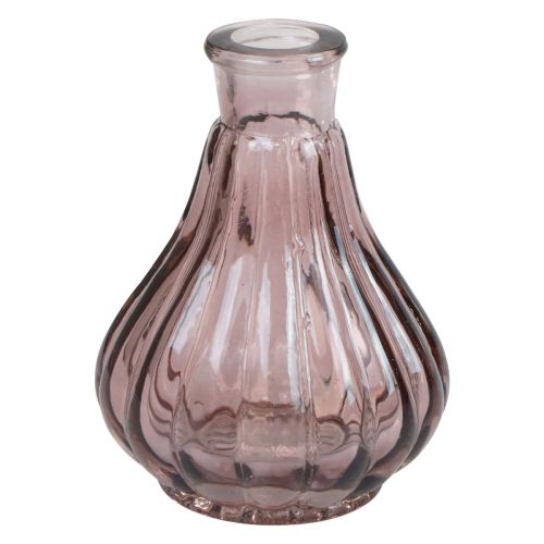 Vase Rosa Glasvase bauchig Dekovase Glas Ø8,5cm H11,5cm