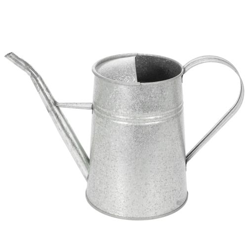 Verzinkte Deko Gießkanne Metall Grau Vintage-Look 1,7L H23cm für stilvolle Blumendeko & Pflanzgefäß | Floristik24.de