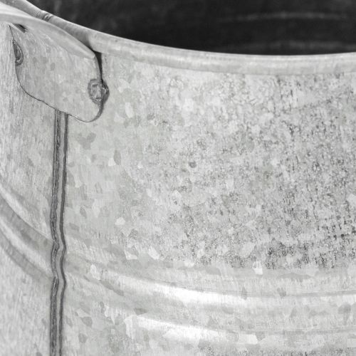 Verzinkte Deko Gießkanne Metall Grau Vintage-Look 1,7L H23cm für stilvolle Blumendeko & Pflanzgefäß | Floristik24.de