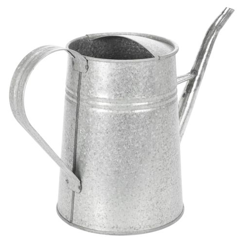 Verzinkte Deko Gießkanne Metall Grau Vintage-Look 1,7L H23cm für stilvolle Blumendeko & Pflanzgefäß | Floristik24.de