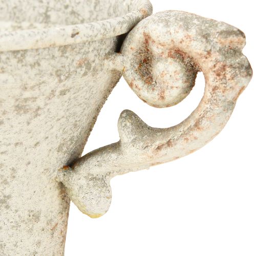 Floristik24 Vintage Deko Metall Pokal mit Henkel Shabby Chic H14,5cm