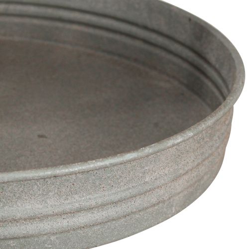 Floristik24 Vintage Etagere Metall Grau 3-stöckig Ø30,5cm H78cm