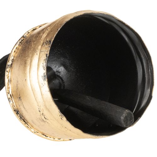 Vintage Glocke Gold mit schwarzem Samtband H15cm | Floristik24.de