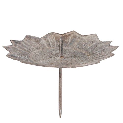 Floristik24 Vintage Kerzenhalter Grau zum Stecken Ø11cm H8,5cm 4St