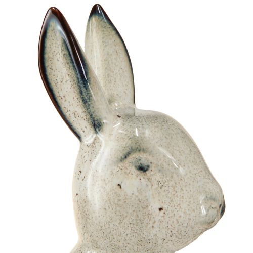 Floristik24 Keramik Hasenfiguren Grau – Niedliche Osterdeko 2St 22cm