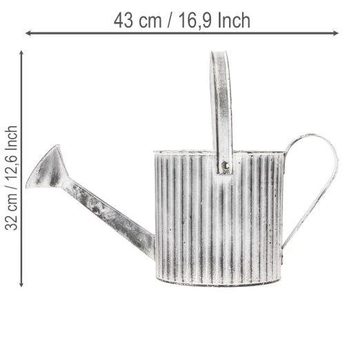 Vintage-Pflanzkanne Ø17cm, Deko Gießkanne, Metall Übertopf Shabby Chic | Floristik24.de