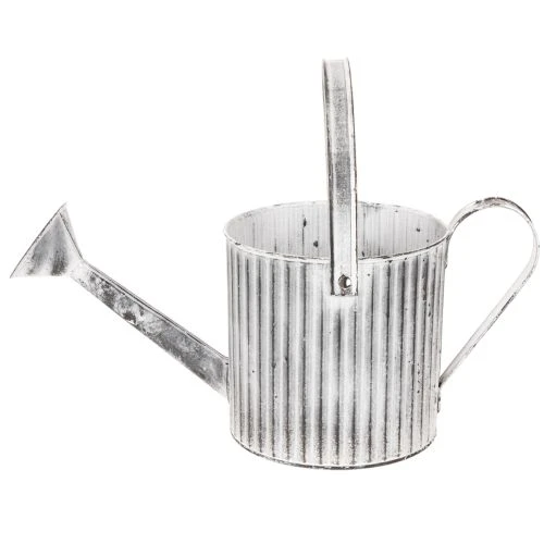 Vintage-Pflanzkanne Ø17cm, Deko Gießkanne, Metall Übertopf Shabby Chic | Floristik24.de