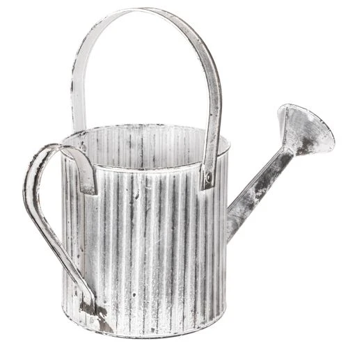 Vintage-Pflanzkanne Ø17cm, Deko Gießkanne, Metall Übertopf Shabby Chic | Floristik24.de