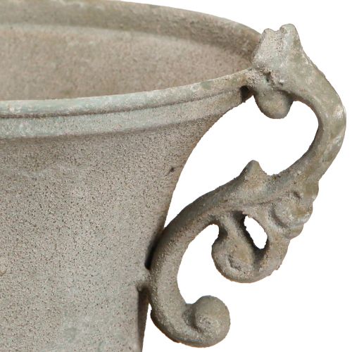 Artikel Vintage Antik Pokal Grau Metall Shabby Chic Dekoration H22,5cm