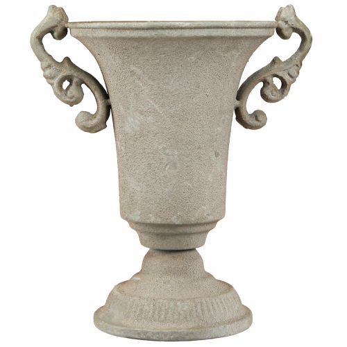 Artikel Vintage Antik Pokal Grau Metall Shabby Chic Dekoration H22,5cm