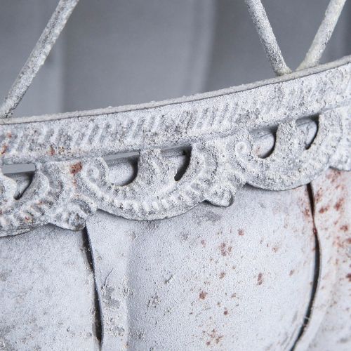 Floristik24 Vintage Pokalschale Metall Deko Vogelkäfig Grau 26×61cm