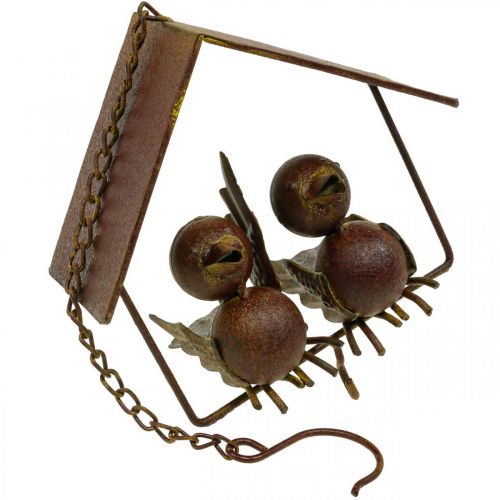 Floristik24 Deko Vögel zum Aufhängen Rost Deko Metall Braun 14,5×16cm