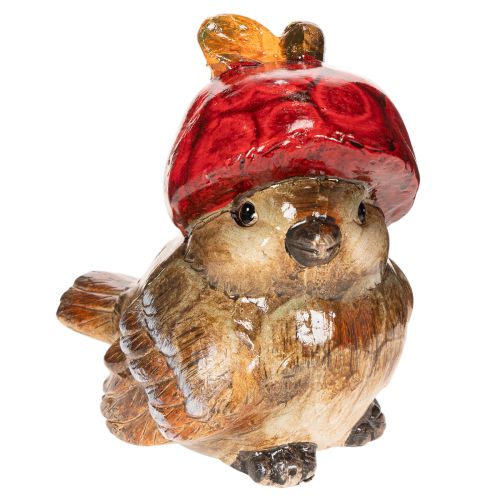 Dekofigur Vogel mit roter Apfel-Mütze Herbstdeko 13cm kaufen | Floristik24.de