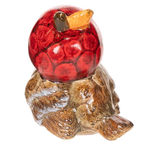 Dekofigur Vogel mit roter Apfel-Mütze Herbstdeko 13cm | Floristik24.de