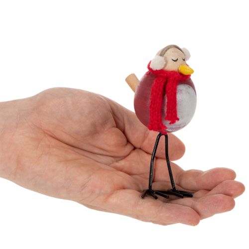 Deko Vogel Figur mit Schal Winterdeko 11cm 4St | Floristik24.de