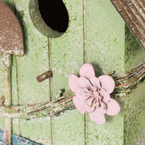 Artikel Vogelhaus mit Blumenverzierung romantische Landhausdekoration 19cm